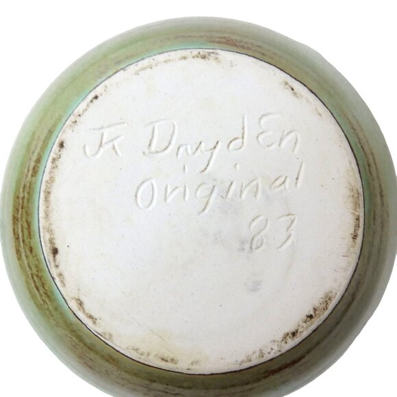 Vintage Handcrafted Green Blue Ceramic Bowl Signed J K Dryden Original 1983 - Picture 3 of 8